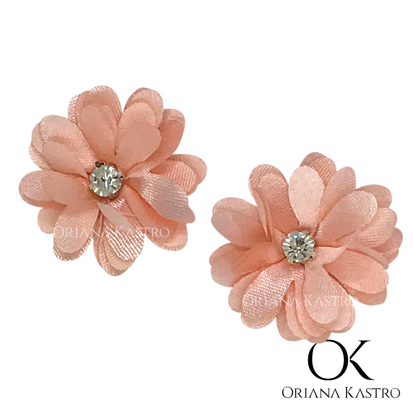 Flores de Gasa y tela para Aretes. Margarita