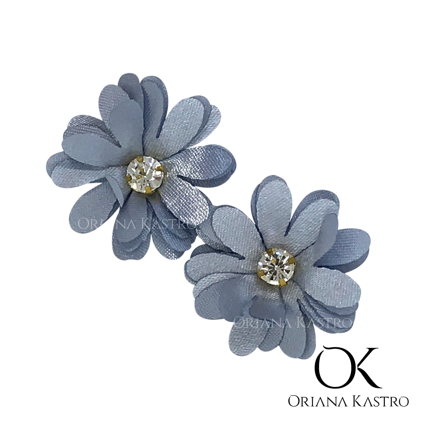 Flores de Gasa y tela para Aretes. Margarita