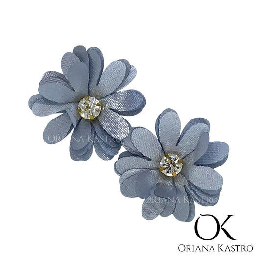 Flores de Gasa y tela para Aretes. Margarita
