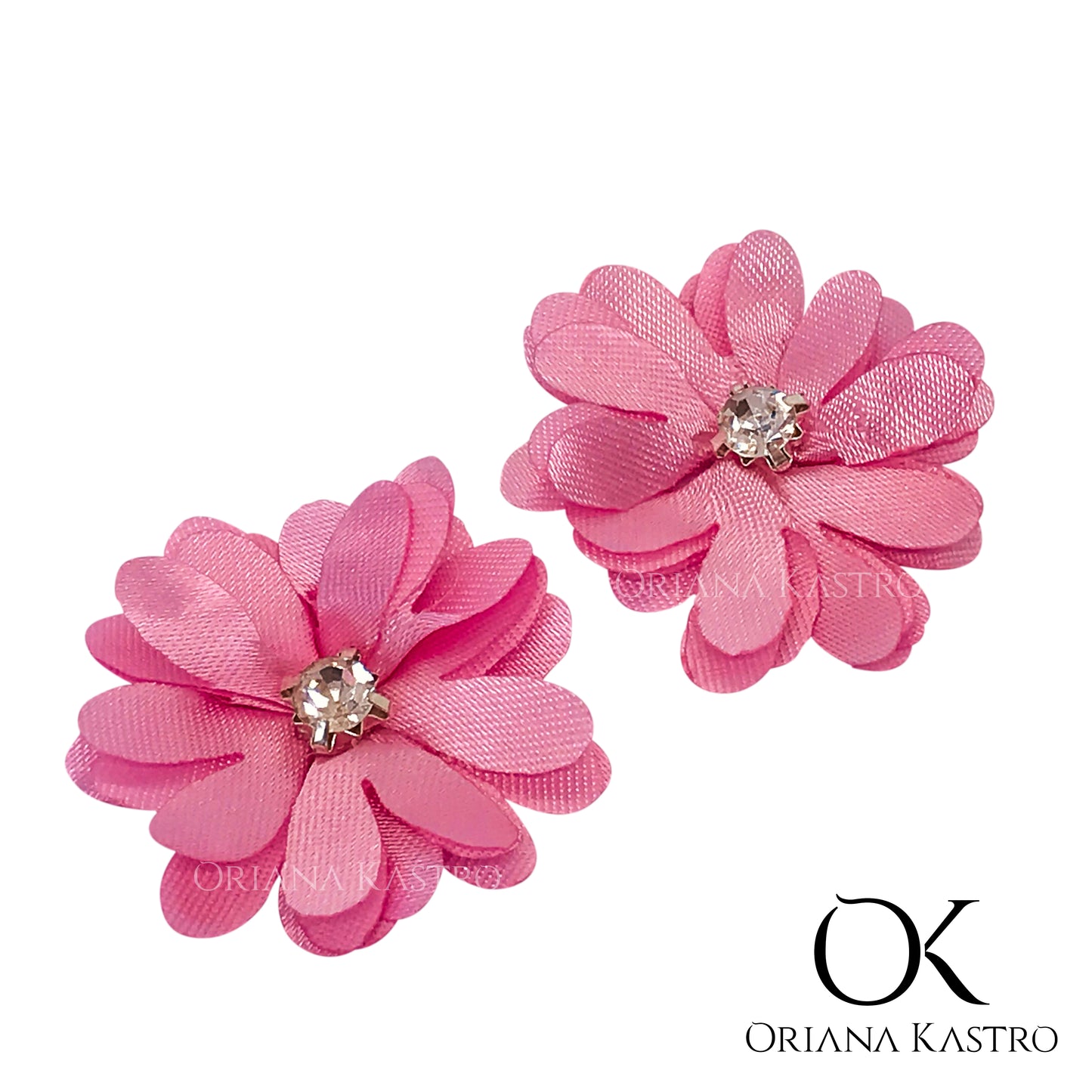 Flores de Gasa y tela para Aretes. Margarita