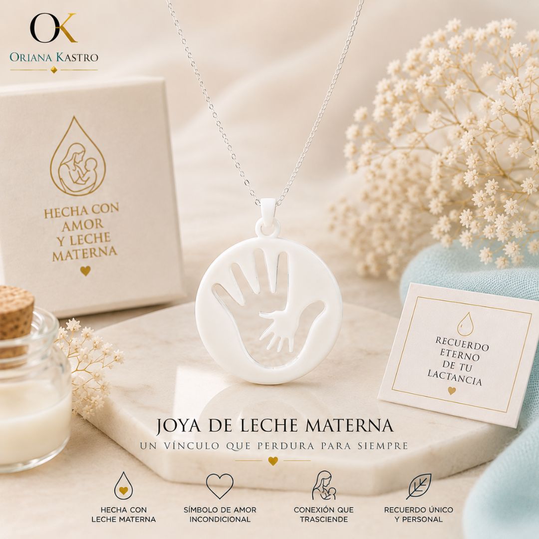 Taller de Joya de Leche Materna - Dije Manos Mamá y bebé
