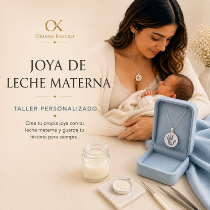 Taller de Joya de Leche Materna - Dije Manos Mamá y bebé
