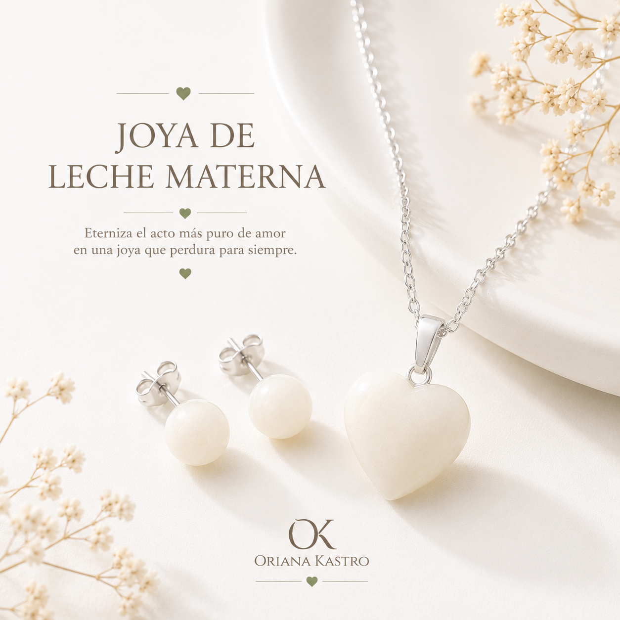 Taller de Joya de Leche Materna - Dije Corazón