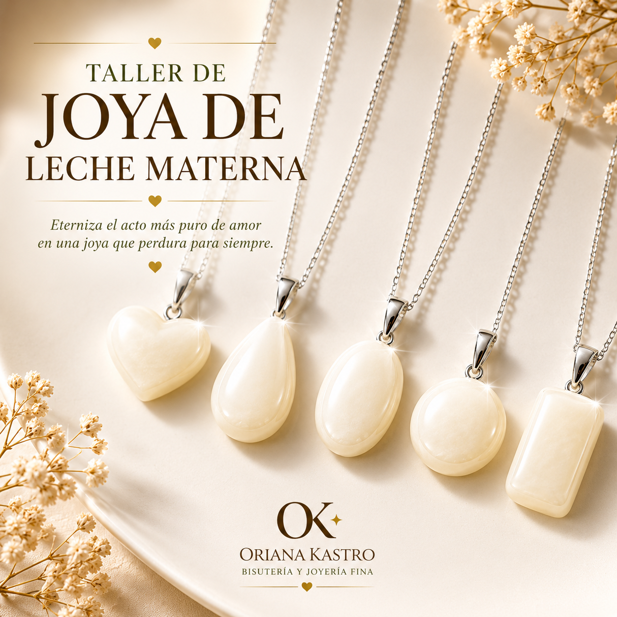 Taller de Joyería de Leche Materna - Dije Corazón